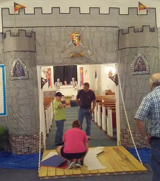 Castle from a previous VBS for the entry into the sanctuary.